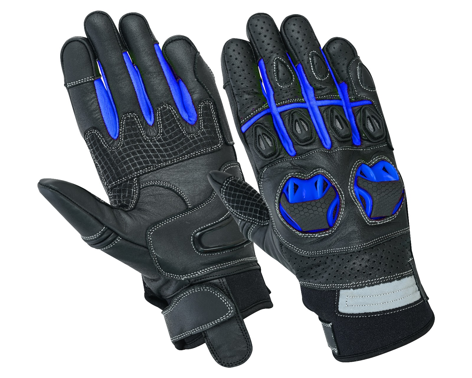 guante azul dos caras